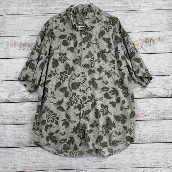 The Territory Ahead Tropical Button Down Shirt Men's Size XL Green - Picture 1 of 11